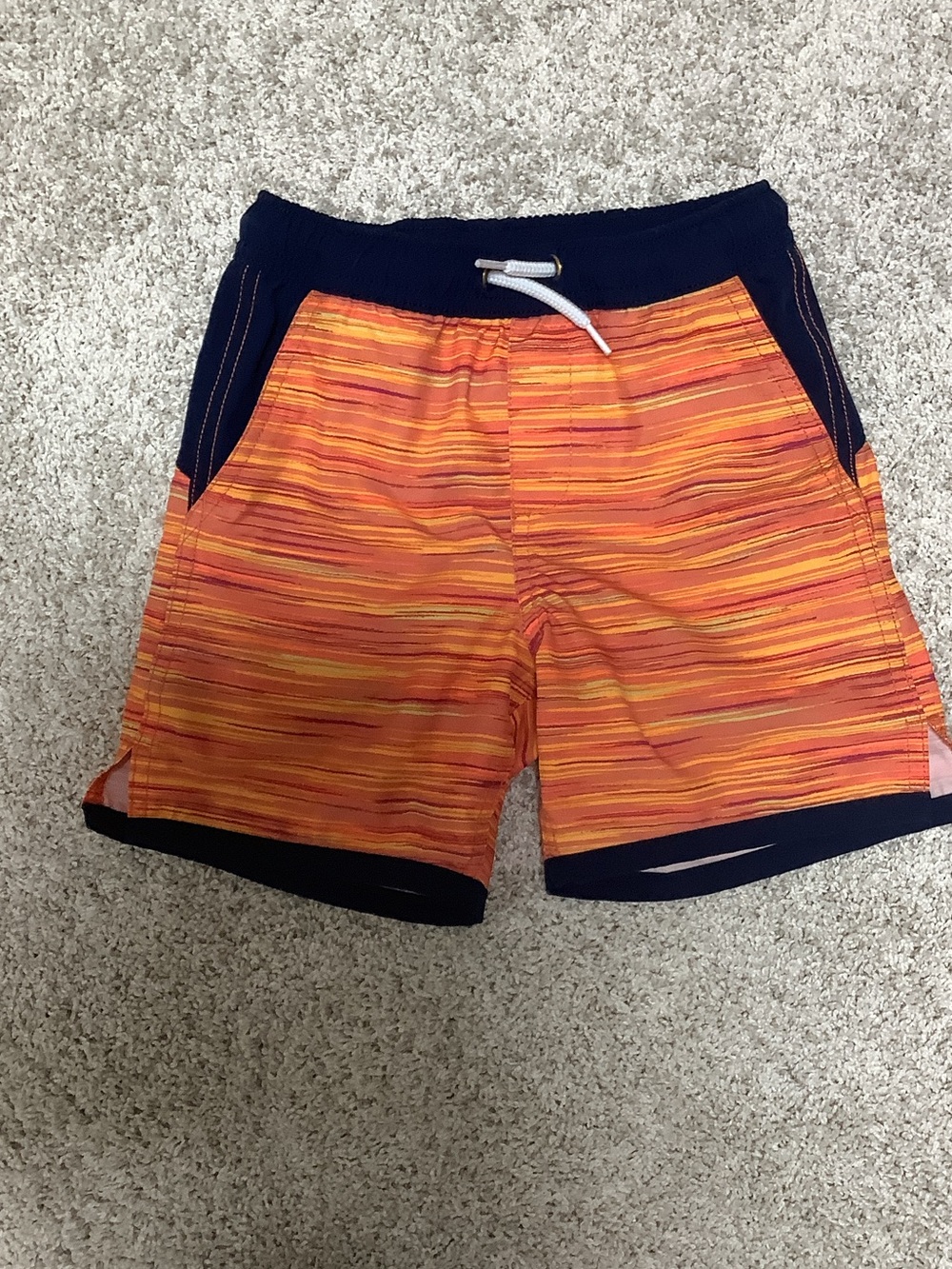 Lands Ends Blue and Orange XSAN Swimming trunks